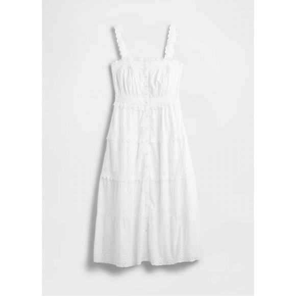 NWT Gap × DÔEN White Eyelet Midi Dress - Small - Picture 7 of 8